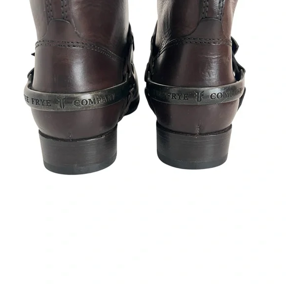 FRYE Lindsay Spur Short Brown Full Grain
Leather Boots Size 9B - Picture 5 of 13